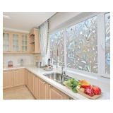 Niviy Door Window Covering Excellent Quality 3D Static Cling Window Film Non-Adhesive Window Covers Decorative Flower Privacy Film for Window 29.5"x 78.7"