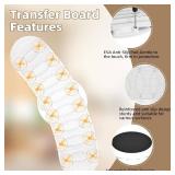 Slide Transfer Board with Turntable,Sliding Board for from Wheelchair to Bed/Car,EVA Anti-Slip Pad Make Transfers Easier,Heavy-Duty Sliding Board for Patient Senior, Reach More, Move Easier