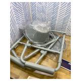 Drive Medical 11148-1 Folding Steel Bedside Commode Chair, Portable Toilet, Supports Individuals Weighing Up To 350 Lbs, with 7.5 Qt. Bucket and 13.5 Inch Seat, Grey