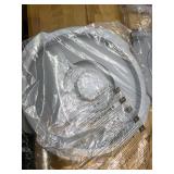 Drive Medical 11148-1 Folding Steel Bedside Commode Chair, Portable Toilet, Supports Individuals Weighing Up To 350 Lbs, with 7.5 Qt. Bucket and 13.5 Inch Seat, Grey