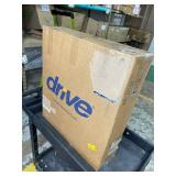 Drive Medical 11148-1 Folding Steel Bedside Commode Chair, Portable Toilet, Supports Individuals Weighing Up To 350 Lbs, with 7.5 Qt. Bucket and 13.5 Inch Seat, Grey