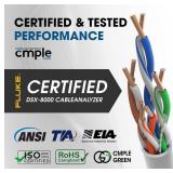 Retails for $109! Cmple - Cat5e Plenum Cable 1000ft, CMP, White, 350MHz Gigabit Ethernet Solid Network Internet Bulk UTP