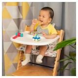 Waterproof & Extra Padded Soft Dining Chair Seat Cushion, Wipe Clean Cushion for Stokke Tripp Trapp High Chair, 18" L x 11" W, Compatible & Convertible Design (Colorful Elephants)