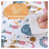 Waterproof & Extra Padded Soft Dining Chair Seat Cushion, Wipe Clean Cushion for Stokke Tripp Trapp High Chair, 18" L x 11" W, Compatible & Convertible Design (Colorful Elephants)