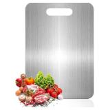 Titanium Cutting Board - 100% Pure Titanium Cutting Boards for Kitchen, Food Grade 304 Stainless Steel Cutting Board Set for Meat Fruit & Vegetable (15.4 * 11Inch)