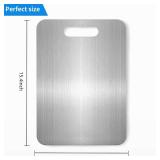 Titanium Cutting Board - 100% Pure Titanium Cutting Boards for Kitchen, Food Grade 304 Stainless Steel Cutting Board Set for Meat Fruit & Vegetable (15.4 * 11Inch)