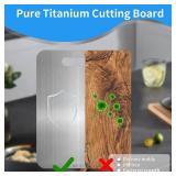 Titanium Cutting Board - 100% Pure Titanium Cutting Boards for Kitchen, Food Grade 304 Stainless Steel Cutting Board Set for Meat Fruit & Vegetable (15.4 * 11Inch)
