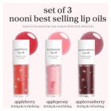 NOONI Korean Lip Oil Stain Set - Appleseed Lip Oil Trio | 2025 Holiday Ribbon Limited Edition, Korean Lip Stain Long Lasting, Stocking Stuffers, Teen Girl Gifts Stuff, lip plumper 0.12 Fl. Oz. X 3ea