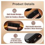 Cordless Mini Hair Straightener Brush - Rechargeable Battery-Powered, Portable Small Straightening Comb with LCD 3 Temperature Settings for Travel,RV, Outdoor