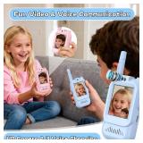 Walkie Talkies for Kids Pack of 2, Rechargeable Long Range Two Way Radios Toys for Boys Girls Age 3-5, Outdoor Adventure Camping Hiking, Birthday with Pink Blue Design