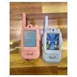 Walkie Talkies for Kids Pack of 2, Rechargeable Long Range Two Way Radios Toys for Boys Girls Age 3-5, Outdoor Adventure Camping Hiking, Birthday with Pink Blue Design