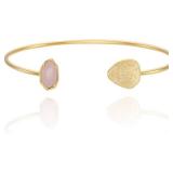 OZEL Women s Gold Cuff Bracelets 18K Gold Plated Textured Bangles with Multi-Color Crystal & Rhinestone Accents Layered Stacking Jewelry