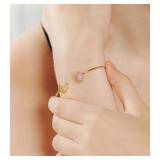 OZEL Women s Gold Cuff Bracelets 18K Gold Plated Textured Bangles with Multi-Color Crystal & Rhinestone Accents Layered Stacking Jewelry