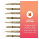 SAKURA Pigma Micron 005 8 Color Set Water Based Pigment for Illustration - Holiday Gifts for Artists, Crafters & DIY Gifts Projects