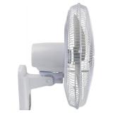 Comfort Zone 16-Inch Wall Mount Fan with Remote Control Quiet 3-Speed Oscillating Indoor Fan with 90 Wide-Angle Airflow, Timer & Sleep Modes Space-Saving Wall Fan for Bedroom, Home Gym & Office