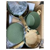 Retails for $200! Kitchen Academy Pots and Pans Set Nonstick, 30 Pieces Induction Kitchen Cookware and Bakeware Sets, Green Granite Coating Cooking Pans Set