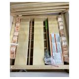 Retails for $120! Foldable Wooden Baby Playpen with Gate, Wood Baby Play Pen Play Yard with Educational Abacus, Alphabet Board, Shape Color Board & Child Proof Lock, Wood Playpen for Babies and Toddle