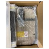 Driftwood Grey TV Tray Table, Adjustable Height & Rounded Metal Corners, Snack Table for Couch, Sofa, Bed, Chair, Living Room, C Shaped End Side Table for Eating, Dinner or Laptop, Small Spaces