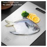 Generic Stainless Steel Cutting Board for Kitchen, 13.4"" x 9"" Non Toxic Cutting Board Chopping Board for Meat Cheese Bread Vegetable Fruit, Silver
