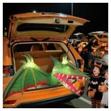 Halloween Trunk or Treat Car Decorations, Pterosaur Theme Halloween Car Inflatable Decor, Built-in LED Lights & Candy Pocket for Outdoor Trunk Parties & Events - Retail: $36