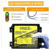 Trailer Brakes Breakaway Kit with Charger, LED Indicator, Switch, 12V 5AH Battery for Trailer Caravan - Retail: $49