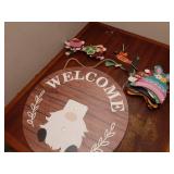 Interchangeable Wooden Gnome Decor Holiday Seasonal Gnome Decorations with Magnet Pieces and Detachable Hats Changeable Welcome Sign for Home(Attractive Style) - Retail: $17
