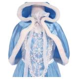 Cinderella Princess Dress Girls Snow White Fancy Party Costume Halloween Dress Up Outfit Size 120, 4-5 Years, Blue - Retail: $18