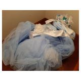 Cinderella Princess Dress Girls Snow White Fancy Party Costume Halloween Dress Up Outfit Size 120, 4-5 Years, Blue - Retail: $18