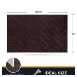 Dirt Trapping Door Mat 24 x 35.5", Non-Slip Machine Washable Entry Rug, Dog Doormat, Indoor Front Door Mat, Super Absorbent Entryway Rug for Muddy Shoes & Paws, Brown - Retail: $31"