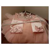 Pink Witch Costume for Girls with Crown and Wand, Halloween Costume for Kids, The Good Witches Princess Dress Up (9-10 Years) - Retail: $25