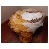 Gold Angel Wings Halloween Feather Wings Leaf Head Crown Wreath for Women Wedding Cosplay Costume Party Kit(Cute Style) - Retail: $38