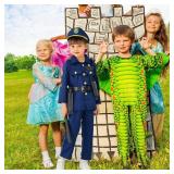 Police Costume for Kids, Police Officer Costume Uniform Set with Accessories for Kids Boys Girls Halloween Cosplay Party for Age 6 to 8 - Retail: $24