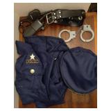 Police Costume for Kids, Police Officer Costume Uniform Set with Accessories for Kids Boys Girls Halloween Cosplay Party for Age 6 to 8 - Retail: $24