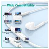 USB C Headphones for iPhone 17 16 15, Wired Headphones USB-C for iPad Pro Air Mini, iPad 10th, MacBook, Type C Earbuds for Samsung, Google Pixel, Earphones for Lenovo, Dell, Microphone, Volume Control