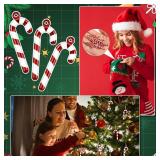 100 Pcs Mini Christmas Candy Cane for Crafts Fake Plastic Candy Canes Charm for Jewelry Making 1 Inch Red and White Mini Christmas Tree Ornaments Xmas Table Scatters for Home Party Decor - Retail: $7