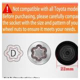 D-Wheel Locking Nut Key Compatible with Toyota Models, Lexus, Tacoma, Wheel Lock Nut Socket Adapter, Anti-Theft Lug Removal Tool, Socket Remover Hand Repair Tool - Retail: $18
