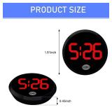 Car Digital Dashboard Clock, LED Time Luminous Touch High Definition Clock, Round Self-Adhesive Waterproof Alloy Interior Decoration Accessories, for Most Cars Home Office (Red) - Retail: $8