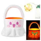 Halloween Ghost Candy Basket Glow in The Dark Plush Halloween Buckets for Trick or Treat Cute Candy Bucket Bag Holder for Party Favors Gifts - Retail: $12
