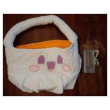 Halloween Ghost Candy Basket Glow in The Dark Plush Halloween Buckets for Trick or Treat Cute Candy Bucket Bag Holder for Party Favors Gifts - Retail: $12