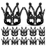 9 Pieces Crown Cake Topper Mini Baby Crown Tiny Queen Crown Small Princess Headpiece Cake Decoration for Women Lady Girl Bridal Wedding Royal Themed Baby Shower Decor Birthday Party (Black) - Retail: 