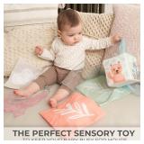 Fun Baby Tissue Box with Stimulating Mirror For Endless Entertainment - Soft Montessori Toy w/ Crinkle Paper & Fabric Tissues - The Perfect Sensory Toy For Newborn/Infant Development From 6-12+ Months