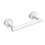 White Toilet Paper Holder SUS304 Stainless Steel Double Post Pivoting Toilet Paper Roll Holder Wall Mounted Toilet Tissue Holder for Commercial Bathroom RV Brushed Brass Finish - Retail: $18