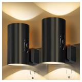 Night Lights Plug into Wall, LED Plug in Night Light, Dusk to Dawn Light Sensor, 0-100LM Adjustable Brightness Wall Light, Soft White 3000K, Dimmable Night Lights for Hallway Bedroom Stairway, 2 Pack 