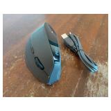 AOC 2.4GHz Ergonomic Mouse, Wireless Bluetooth Vertical Mouse for Work, 4800 DPI Optical Tracking, 5 Adjustable DPI, Quiet Clicks, RGB Light, Compatible with Computer, Laptop, PC, Mac, Desktop - Gray 