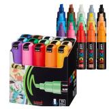 Acrylic Paint Markers, 8K Broad Bold Thick Chisel Tips, Artist Recommended Pens for Coloring Gifts, Fabric, Canvas, Glass, Wood or Metal, Set of 15 - Retail: $39