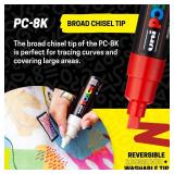 Acrylic Paint Markers, 8K Broad Bold Thick Chisel Tips, Artist Recommended Pens for Coloring Gifts, Fabric, Canvas, Glass, Wood or Metal, Set of 15 - Retail: $39