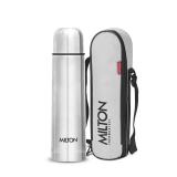 Milton Thermosteel Flip Lid 500, Double Walled Vacuum Insulated Thermos 500 ml | 16 oz | 24 Hours Hot and Cold Water Bottle with Cover, Stainless Steel, BPA Free, Leak Proof | Silver - Retail: $18