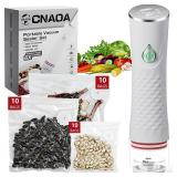 Compact Vacuum Sealer for Food with 30 Reusable Bags Portable Vacuum Sealer Machine, Food Vacuum Sealer Handheld, Keep Meals Fresh Up to 6X Longer - Retail: $70