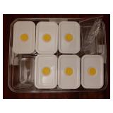 Premium Leak-Proof Snack Box Container with 8 Clear Compartments & 6 Airtight Lids | Portable Clear Snack Tray with Lid & Handle | Divided Serving Tray for Fruits, Snacks, Sauces, Veggie & More - Reta