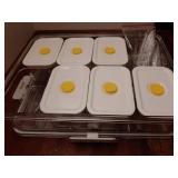 Premium Leak-Proof Snack Box Container with 8 Clear Compartments & 6 Airtight Lids | Portable Clear Snack Tray with Lid & Handle | Divided Serving Tray for Fruits, Snacks, Sauces, Veggie & More - Reta